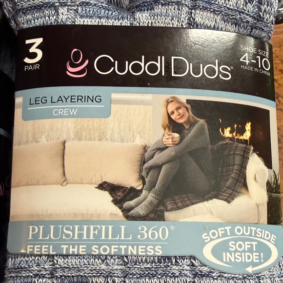 Cuddl Duds Women’sPlushfill Socks - Blue and Gray - Picture 4 of 6